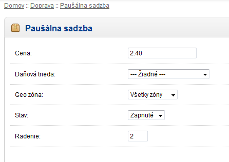 OpenCart doprava